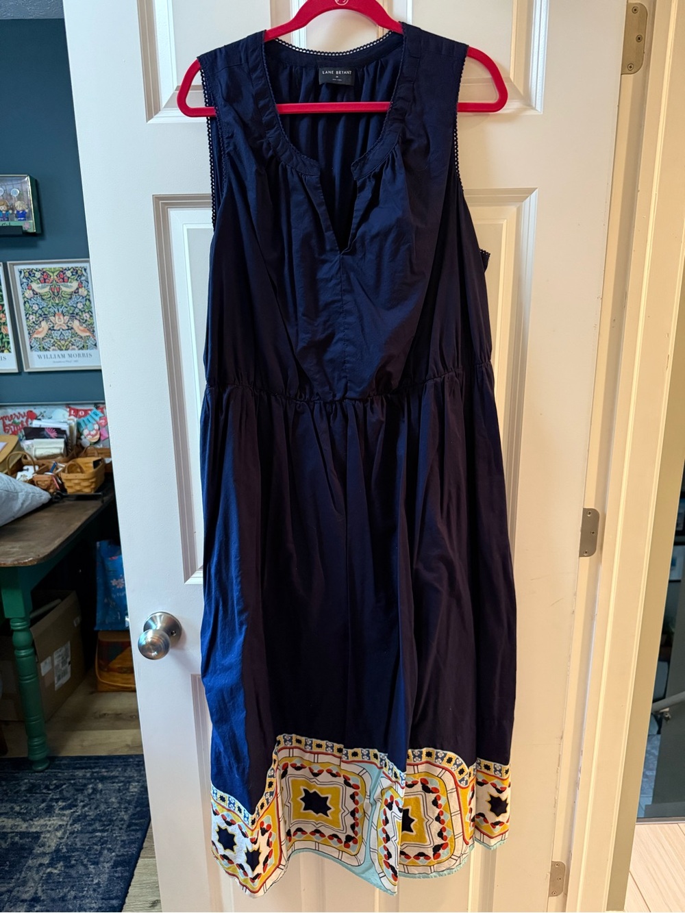 Lane Bryant Navy Dress with Pink Hanger Accent